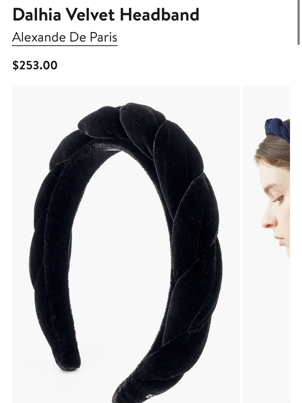 Alexande de Paris Black Twisted Fabric Headband - Women Accessories